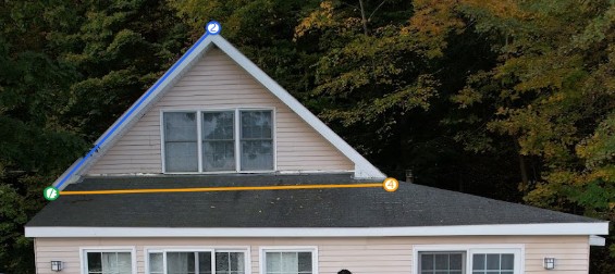 Example showing roof and level reference lines